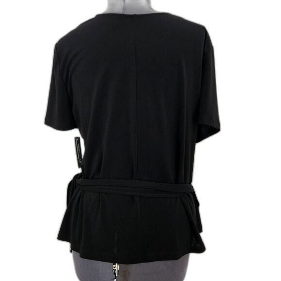 NWT THE LIMITED V-Neck Wrap Blouse Womens XL Black Stretchy Reversible Shirt $69 - Picture 2 of 9